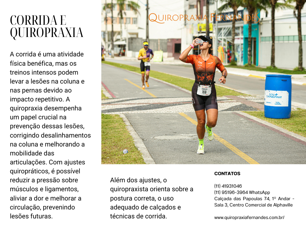 A corrida é uma atividade física benéfica, mas os treinos intensos podem levar a lesões na coluna e nas pernas devido ao impacto repetitivo. A quiropraxia desempenha um papel crucial na prevenção dessas lesões, corrigindo desalinhamentos na coluna e melhorando a mobilidade das articulações. Com ajustes quiropráticos, é possível reduzir a pressão sobre músculos e ligamentos, aliviar a dor e melhorar a circulação, prevenindo lesões futuras.